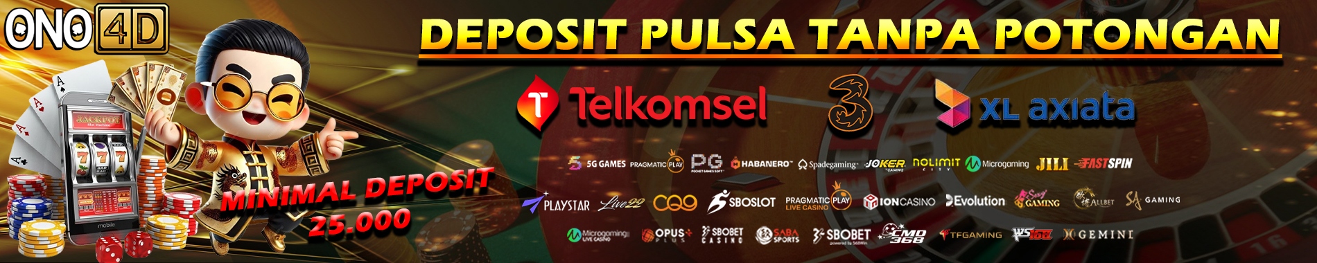 Deposit Pulsa Tanpa Potongan ONO4D
